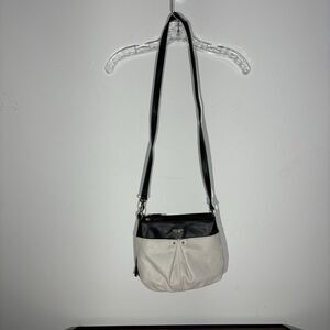 Tignanello Two-Tone Black and Cream Crossbody Bag